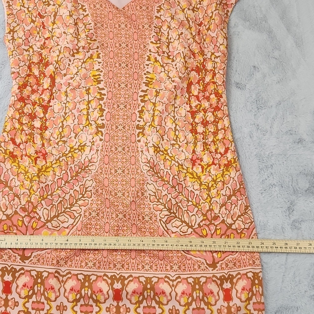 IzaacMizarahi Pink and orange print dress. - Picture 12 of 13